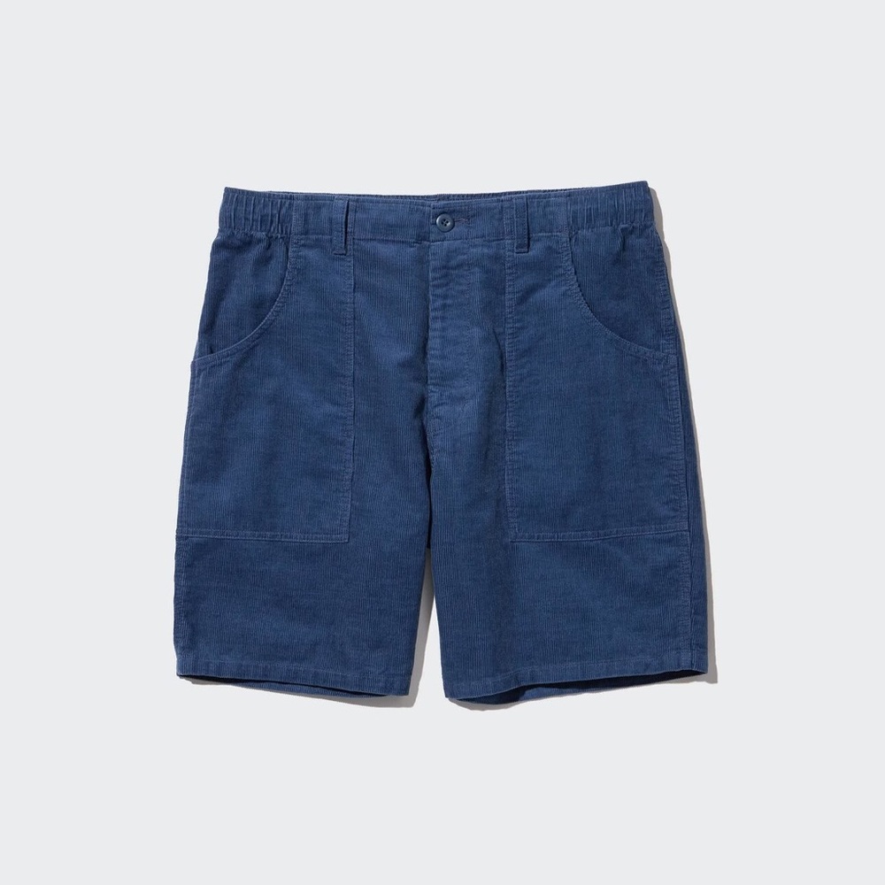 Uniqlo Navy Corduroy Flat-Front Men's Shorts